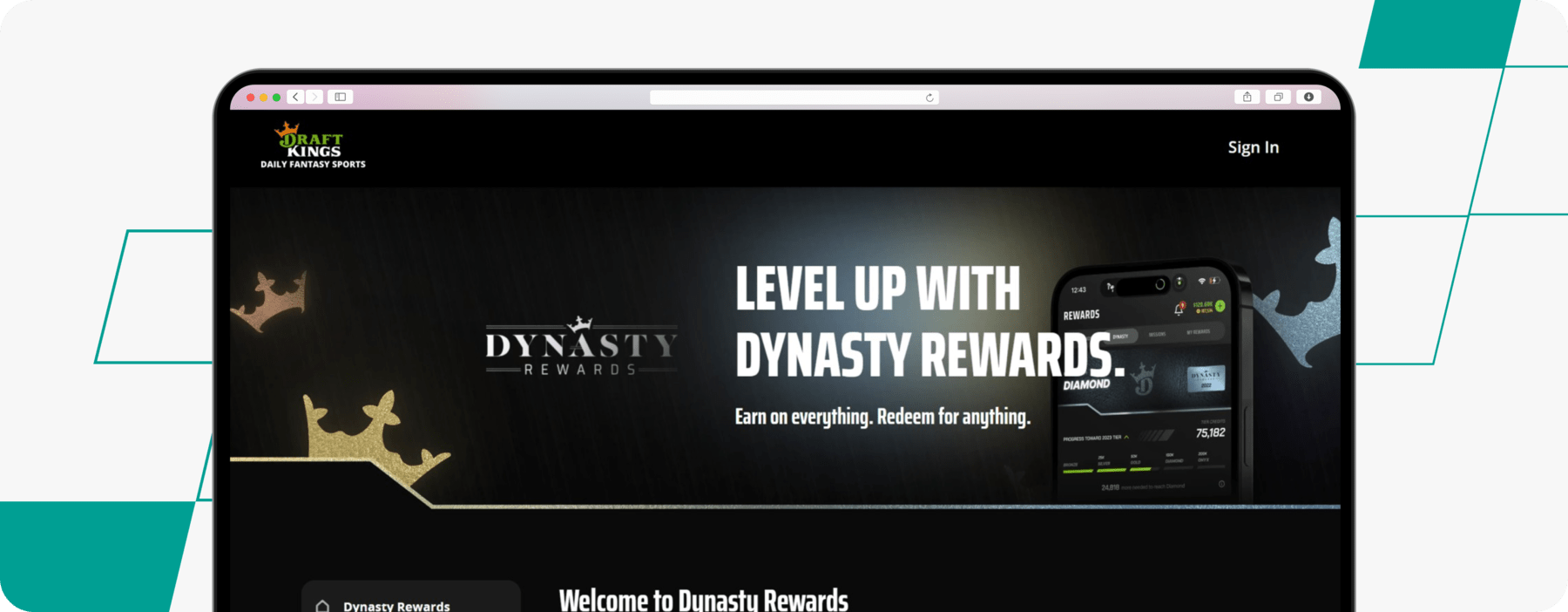 draftkings vip desktop screenshot