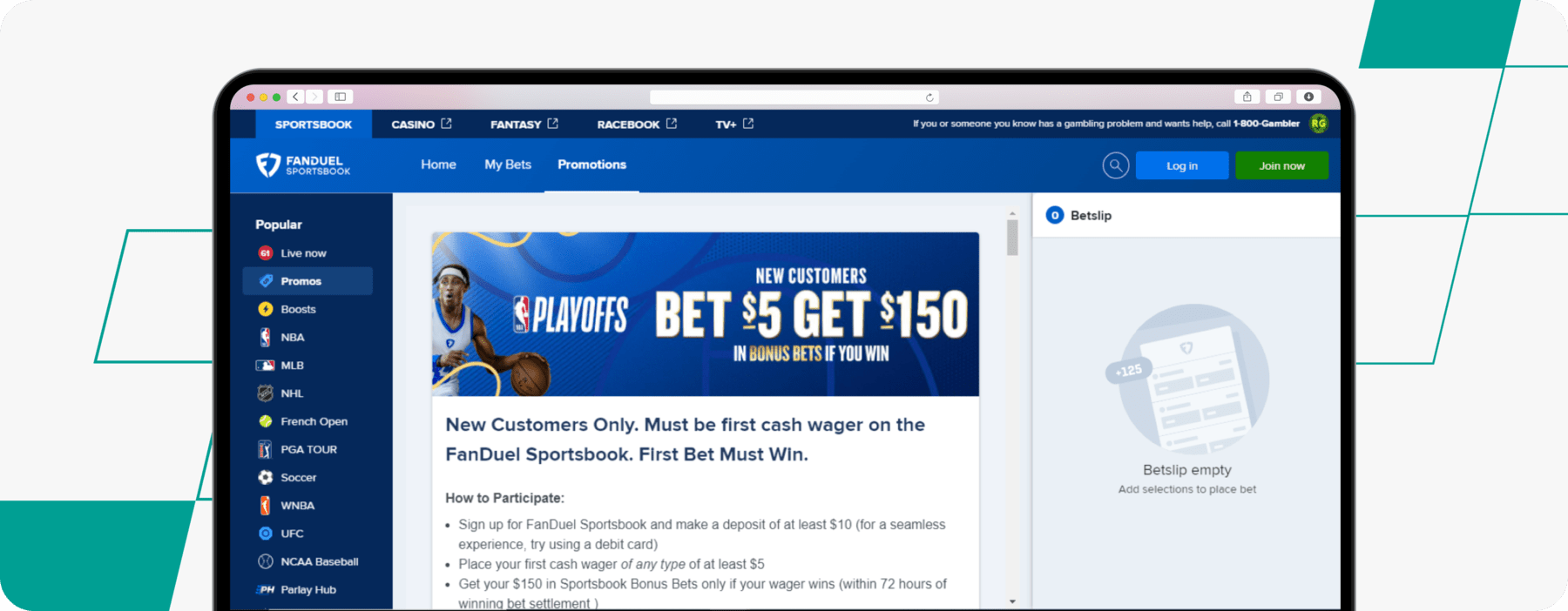 fanduel welcome offer desktop