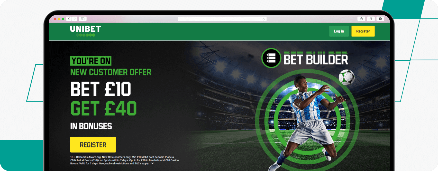 screenshot of unibet welcome offer